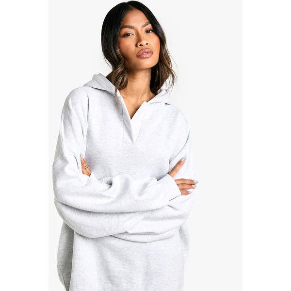 Notch Neck Balloon Sleeve Oversized Hoodie devient Sweat à capuche oversize à encolure à encoche et manches ballon