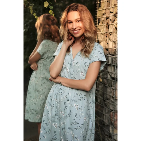 Nuisette de grossesse et allaitement eucalyptus en coton oeko-tex