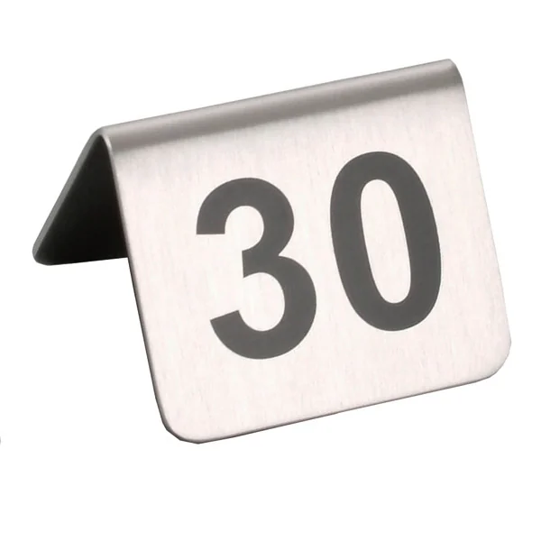 NUMÉROS DE TABLE DU 26 AU 50 5,2x4,2 CM ARGENTE INOX (1 UNITÉ) - Garcia de Pou