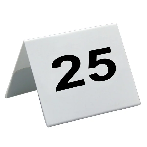 NUMÉROS DE TABLE DU 26 AU 50 5x3,6 CM BLANC PVC (1 UNITÉ) - Garcia de Pou