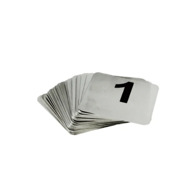 NUMÉROS DE TABLE DU 26 AU 50 9,5x8,8 CM ARGENTE INOX (1 UNITÉ) - Garcia de Pou