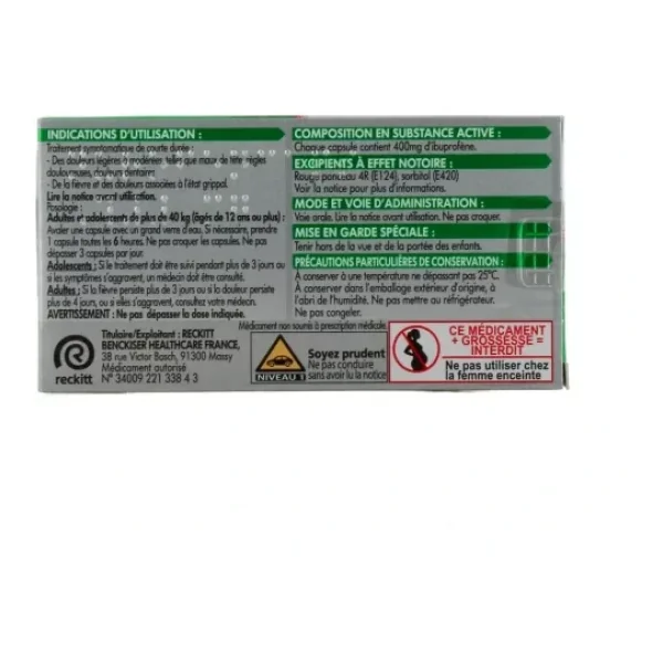 NurofenCaps 400 mg Capsules Molles x 10
