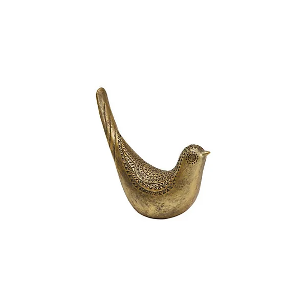 Objet déco statuette oiseau résine doré H.17cm Atmosphera Créateur D'Intérieur