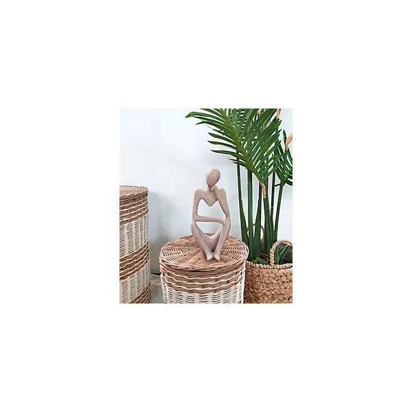 Objet à poser statue penseur effet sable H.23,7 cm Norasia
