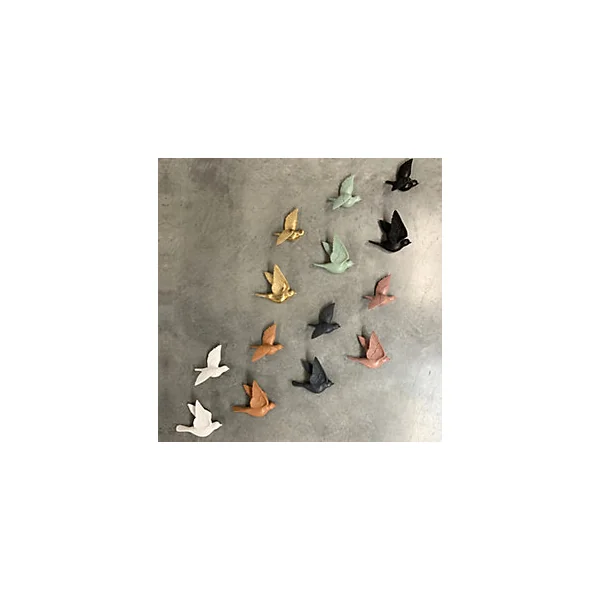 Oiseau décoratif mural vert sauge Emdedesign - lot de 2