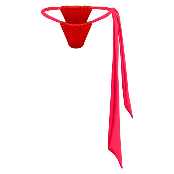 Orange Bas De Bikini À Liens Longs Latéraux Imprimé Dégradé Ombré