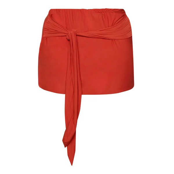 Orange Ensemble Coordonné Mini-jupe Shape Toucher Doux Avec Détail Noué