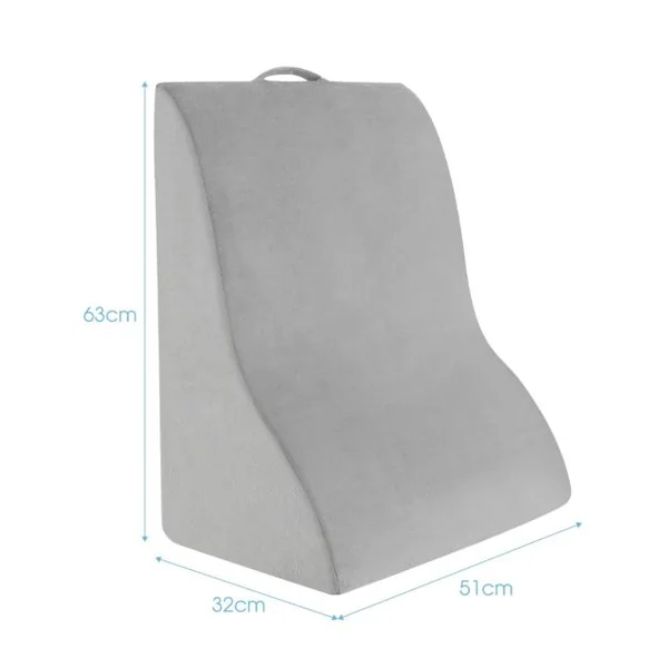Oreiller Compensé en Éponge Haute Densité Coussin de Lecture avec Housse Amovible pour Post-chirurgie Orthopédique Gris