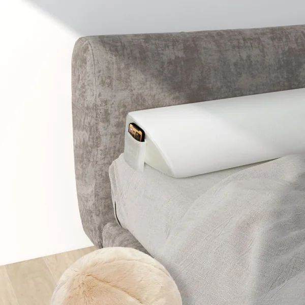 Oreiller Compensé pour Lit en Éponge Haute Densité avec Poche Latérale Coussin d'Espace entre Tête de Lit et Matelas Blanc