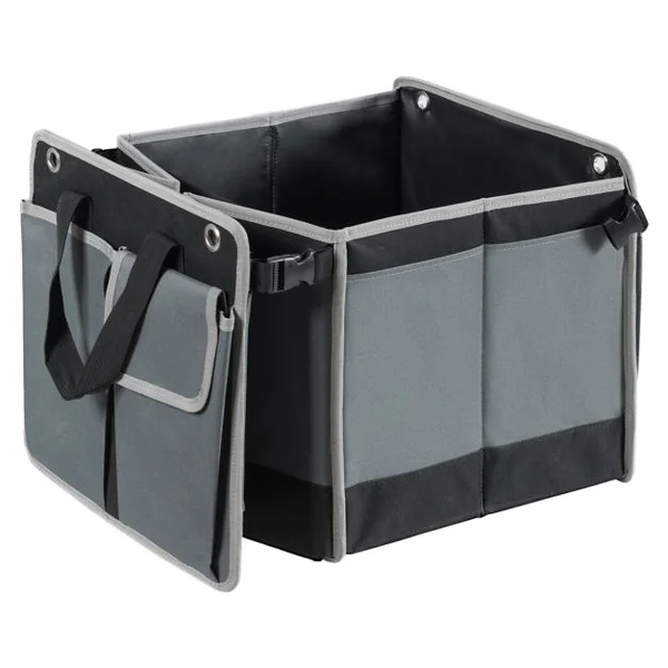 Organisateur de Coffre de Voiture Pliable avec Poignées 3 Compartiments Isolés et 4 Poches de Rangement Fait en Tissu Oxford
