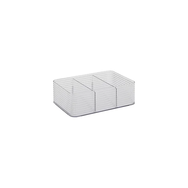 Organiseur 3 compartiments rangement salle de bains l.15,3 x H.9,3 x P.22,5 cm, 5Five Simply Smart Plastor
