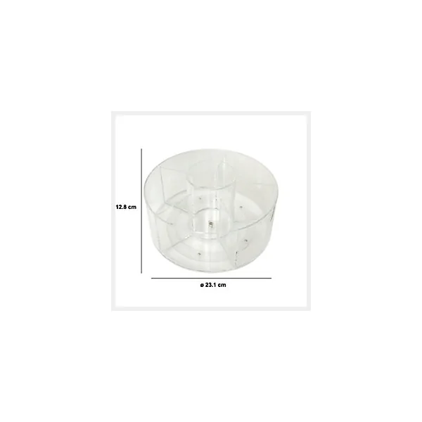 Organiseur 5 compartiments rangement salle de bains rotative Ø23,1 cm, 5Five Simply Smart Plastor