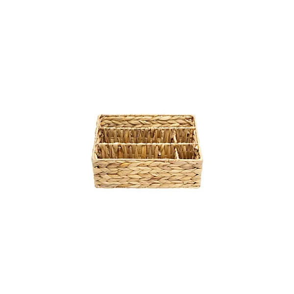 Organiseur de bureau 5 compartiments en jacinthe d'eau beige Box & Beyond