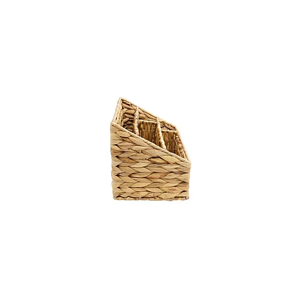 Organiseur de bureau 5 compartiments en jacinthe d'eau beige Box & Beyond