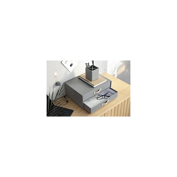 Organiseur de bureau à 2 tiroirs Birger Bigso Box gris