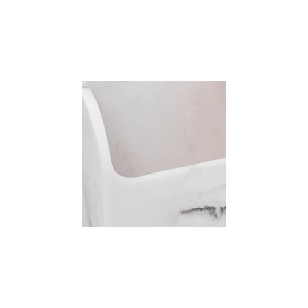 Organiseur salle de bains 6 compartiments effet marbre blanc et bambou l.12,1 x H.10 x P.25,6 cm, 5five Simply Smart Léa