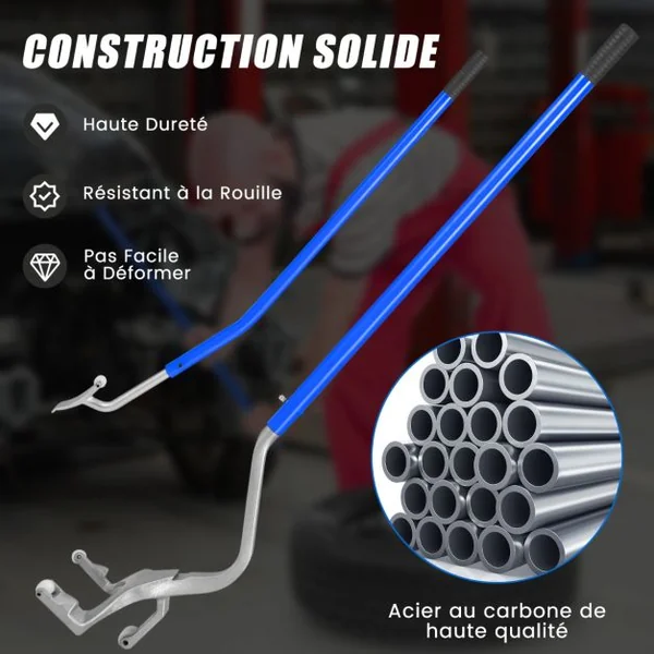 Outil de Démontage de Pneu de 44 cm à 62 cm avec Support de Talon en Acier Changeur de Pneu de Voiture sans Chambre à Air Bleu