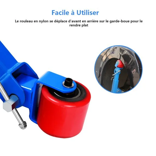 Outil de Réparation de Garde-boue Cadre en Métal Fender Roller Reformage Extension avec Bras Réglable 180° et 22,9-36CM pour Entretien Automobile Bleu