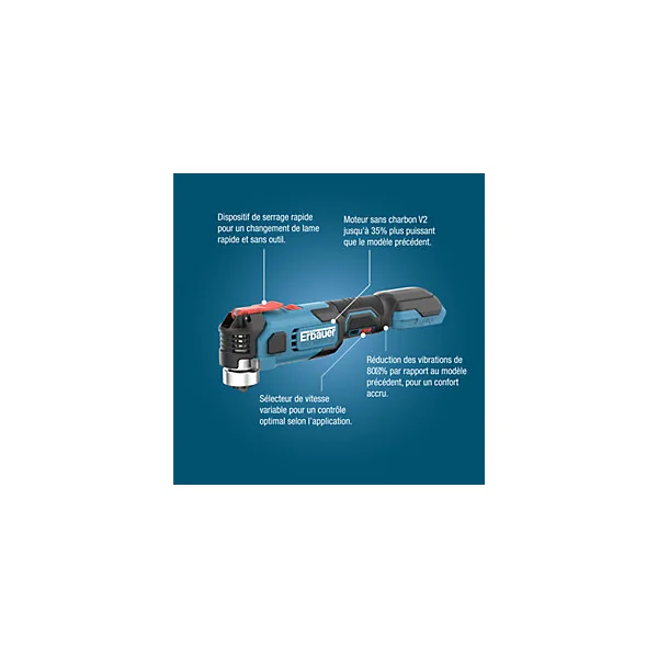 Outil multifonction sans fil Erbauer Ext ERI1080MLT 18V ( sans batterie)