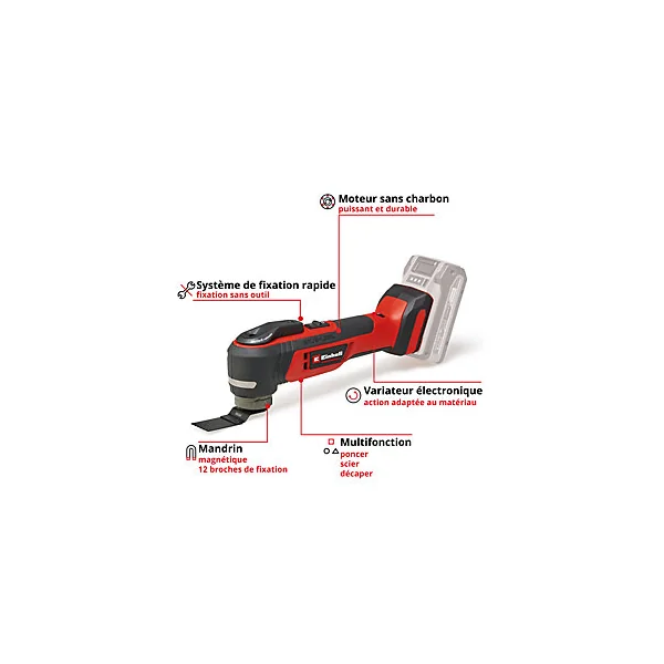 Outil multifonctions sans fil Einhell TP-MG 18Li BL18V (sans batterie)