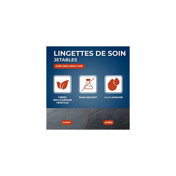 Pack 18 lingettes de soin cuir Starwax