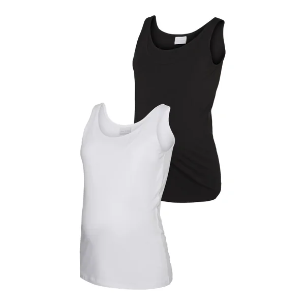 Pack 2 débardeurs grossesse & allaitement – blanc et noir