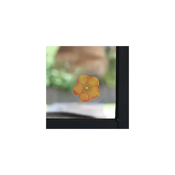 Pack 4 Adhésifs anti-mouches insecticides Kapo exports motif fleurs orange