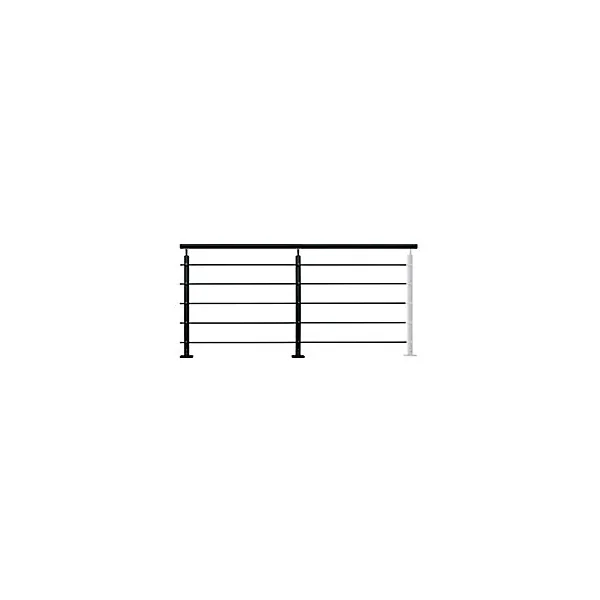 Pack balustrade Barranco FORTIA horizontale à plat aluminium noir