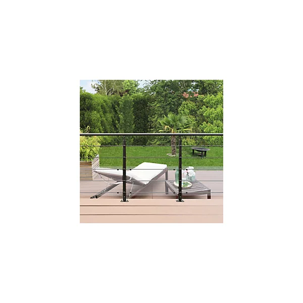 Pack balustrade Barranco FORTIA horizontale à plat aluminium noir