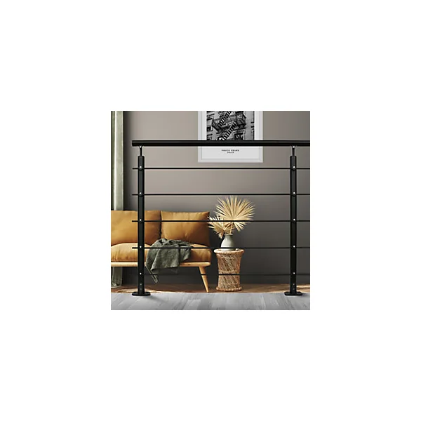 Pack balustrade Barranco FORTIA horizontale à plat aluminium noir