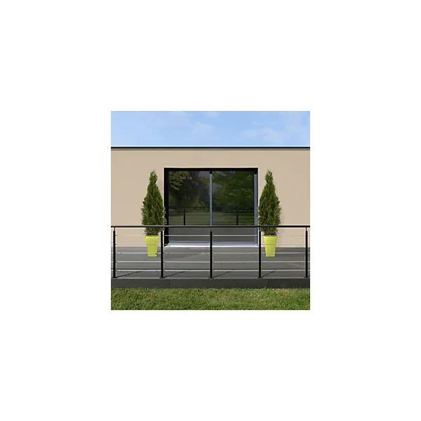Pack balustrade Barranco FORTIA horizontale à plat aluminium noir