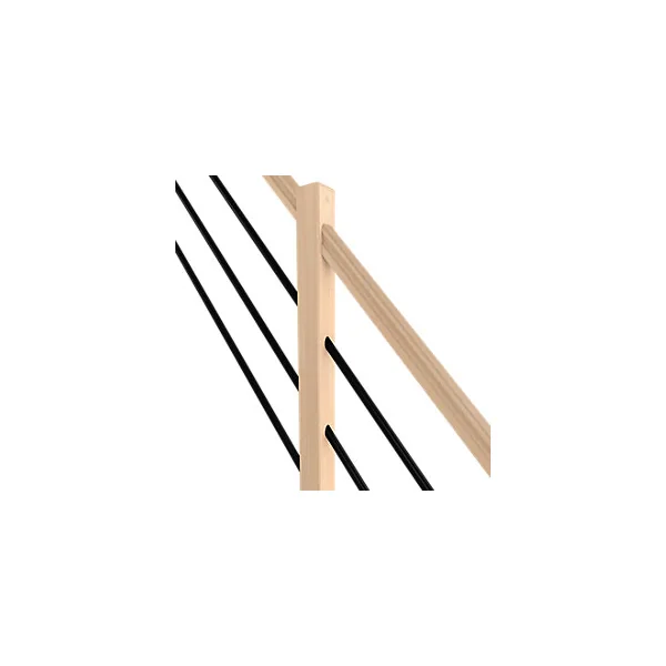 Pack balustrade Fortia verticale hêtre coloris naturel et aluminium noir h.105,8 x l.346,8 cm