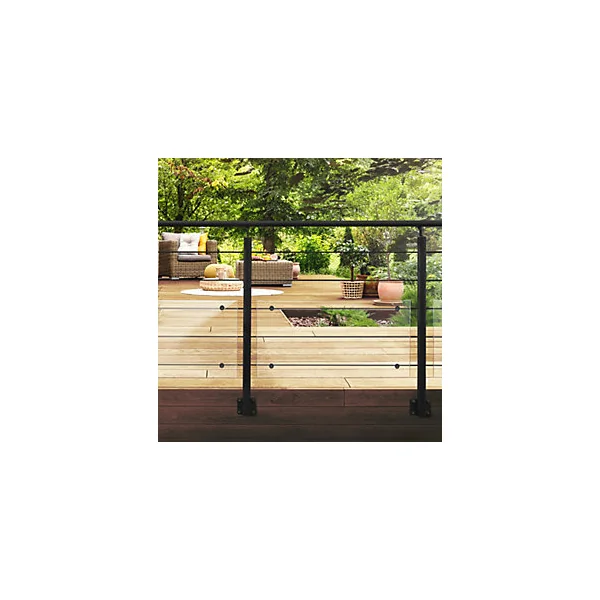 Pack balustrade latérale FORTIA horizontale aluminium noir