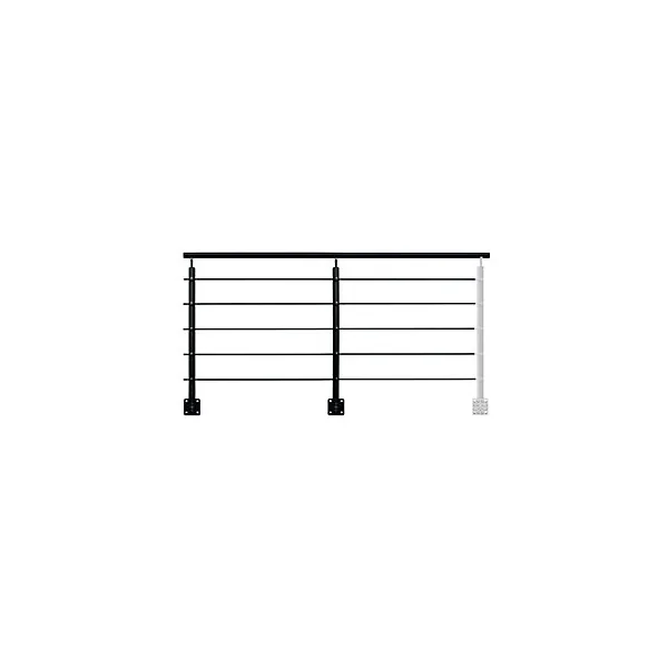 Pack balustrade latérale FORTIA horizontale aluminium noir