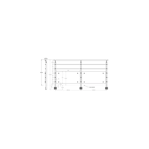 Pack balustrade latérale FORTIA horizontale aluminium noir