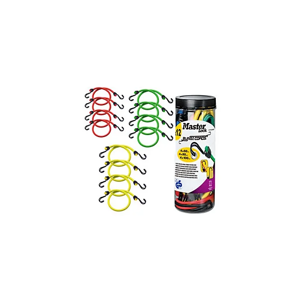 Pack de 12 tendeurs de différentes tailles Master Lock Twin Wire