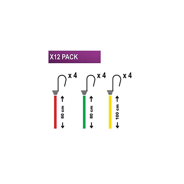 Pack de 12 tendeurs de différentes tailles Master Lock Twin Wire