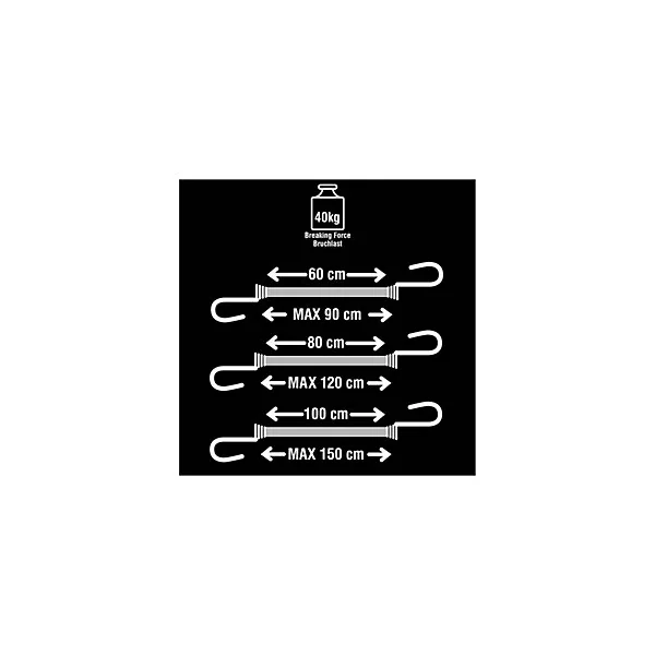 Pack de 12 tendeurs de différentes tailles Master Lock Twin Wire