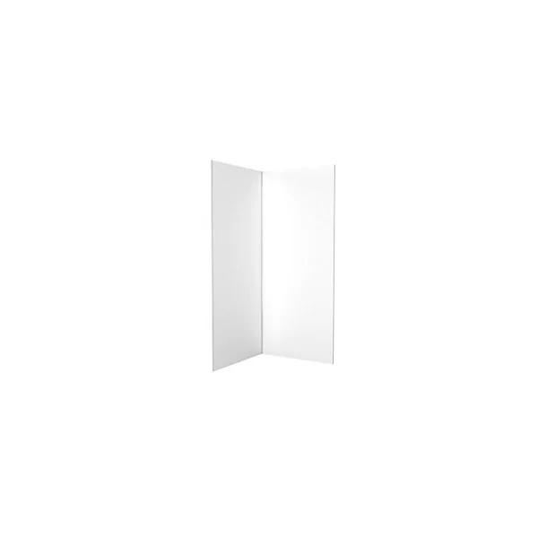 Pack de 2 panneaux muraux de salle de bains, blanc avec profilés chromés, l.90+90 x H.210 x P.0,3 cm, Galedo Alucolors