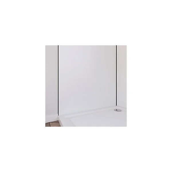 Pack de 2 panneaux muraux de salle de bains, blanc avec profilés noirs, l.90+90 x H.210 x P.0,3 cm, Galedo Alucolors