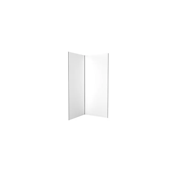 Pack de 2 panneaux muraux de salle de bains, blanc avec profilés noirs, l.90+90 x H.210 x P.0,3 cm, Galedo Alucolors