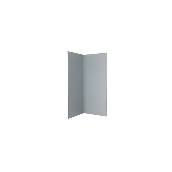 Pack de 2 panneaux muraux de salle de bains, gris avec profilés chromes, l.90+90 x H.210 x P.0,3 cm, Galedo Alucolors