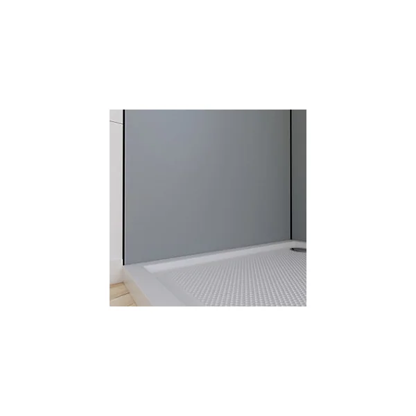 Pack de 2 panneaux muraux de salle de bains, gris avec profilés noirs, l.90+90 x H.210 x P.0,3 cm, Galedo Alucolors