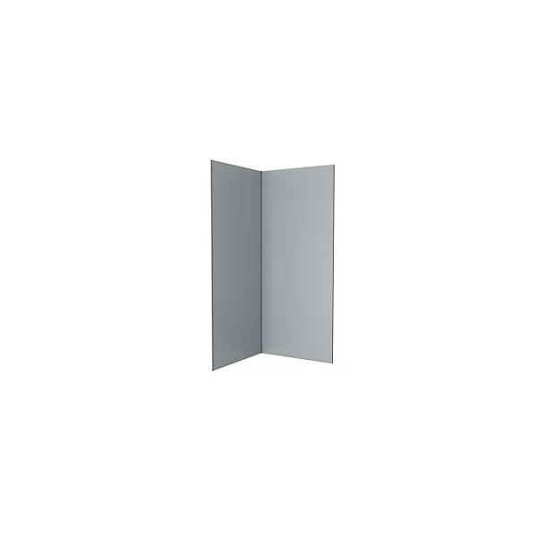 Pack de 2 panneaux muraux de salle de bains, gris avec profilés noirs, l.90+90 x H.210 x P.0,3 cm, Galedo Alucolors