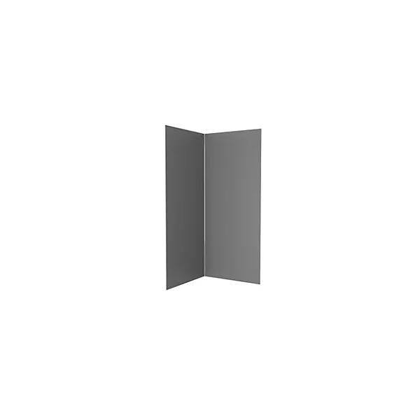 Pack de 2 panneaux muraux de salle de bains, gris foncé avec profilés chromés, l.90+90 x H.210 x P.0,3 cm, Galedo Alucolors