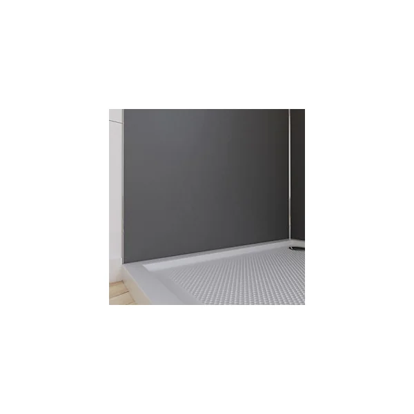 Pack de 2 panneaux muraux de salle de bains, gris foncé avec profilés chromés, l.90+90 x H.210 x P.0,3 cm, Galedo Alucolors