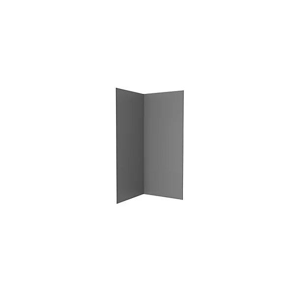 Pack de 2 panneaux muraux de salle de bains, gris foncé avec profilés noirs, l.90+90 x H.210 x P.0,3 cm, Galedo Alucolors