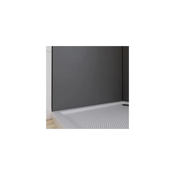 Pack de 2 panneaux muraux de salle de bains, gris foncé avec profilés noirs, l.90+90 x H.210 x P.0,3 cm, Galedo Alucolors