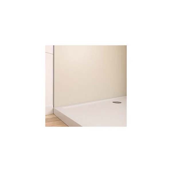 Pack de 2 panneaux muraux de salle de bains, ivoire avec profilés chromés, l.120+90 x H.210 x P.0,3 cm, Galedo Alucolors