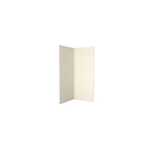Pack de 2 panneaux muraux de salle de bains, ivoire avec profilés chromés, l.90+90 x H.210 x P.0,3 cm, Galedo Alucolors